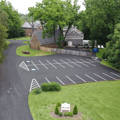 Image of a parking lot in a housing community 