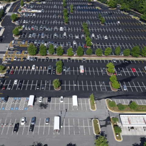 Aerial image of parking lot 