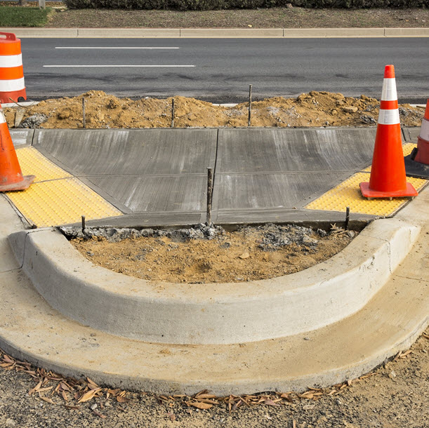 Image of a concrete curb and gutter