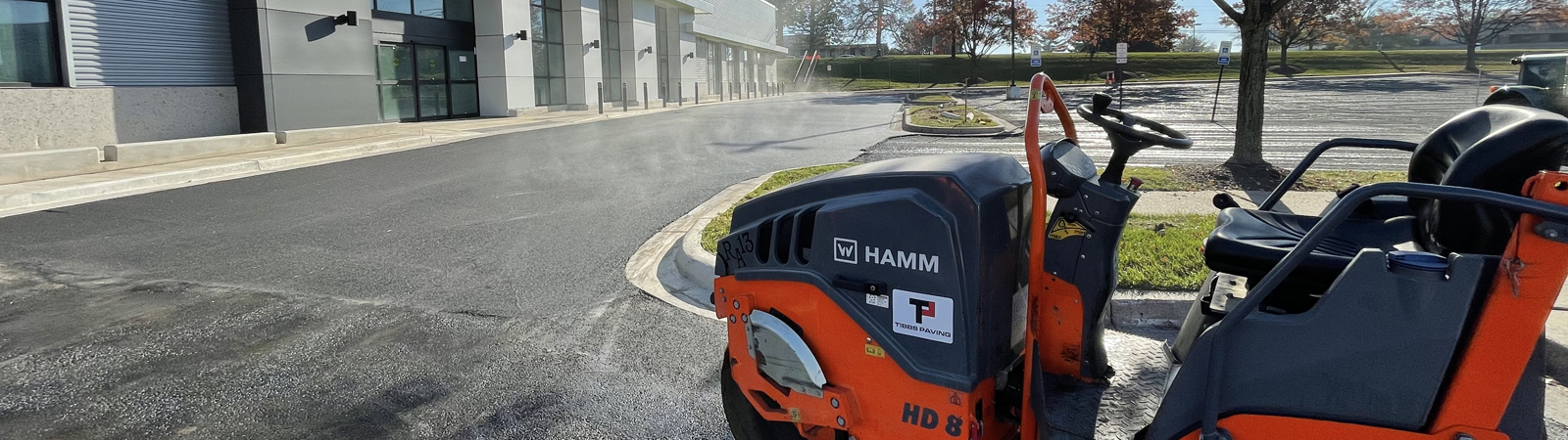 Image of crack sealing equipment on an asphalt paved road.